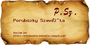 Porubszky Szavéta névjegykártya